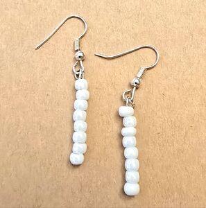 Elegant White Beaded Earrings
